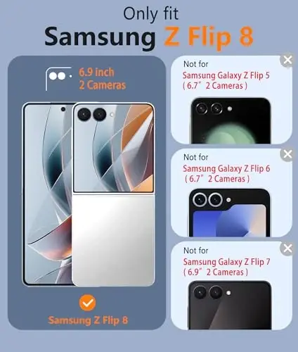 FNTCASE for Samsung-Galaxy Z Flip 8 Matte Case with Hinge Protection | Compatible with Magsafe, Screen Protector, Military Grade Drop Shockproof Protective, Magnetic Translucent Phone Case - FNTCASE (1)