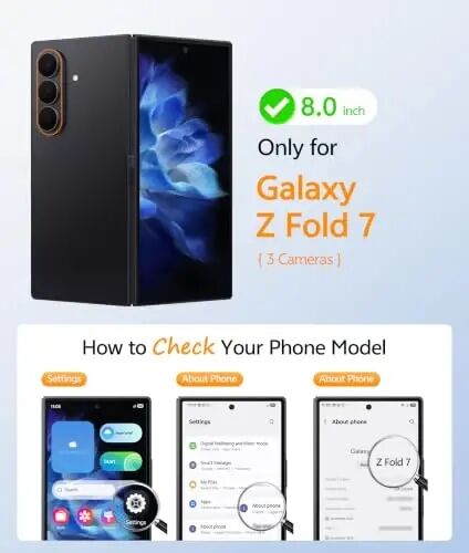 FNTCASE for Samsung Galaxy Z Fold 7 Case, Fit for Magsafe, Screen Protector | Hinge Protection, Clear Anti Yellowing Magnetic Back, 18FT Military Grade Drop Proof, Protective Phone Cover, Transparent - 2