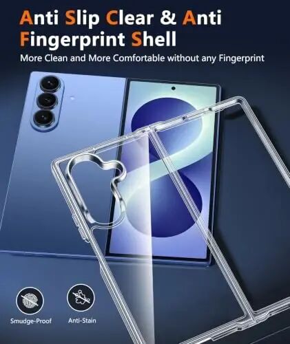 FNTCASE for Samsung Galaxy Z-Fold-7 Case: Harbiy darajadagi tushishdan himoya qilish, sariqlikka qarshi uyali telefon qopqog'i - Mustahkam zarbaga chidamli himoya bumper shaffof telefon g'ilofi - 5