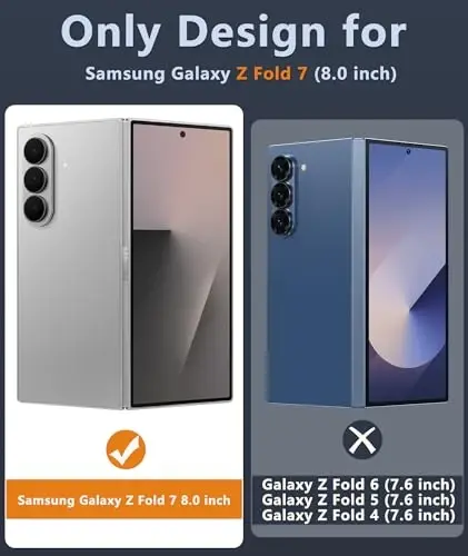 FNTCASE for Samsung Galaxy Z-Fold-7 Case: Magnetic Matte with Hinge Protection & Screen Protector Phone Cases Anti Yellowing Rugged Shockproof Protective Bumper Cell Cover (C-Black) - FNTCASE (1)