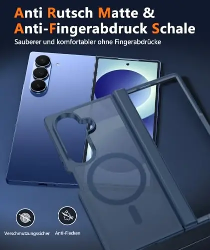 FNTCASE for Samsung Galaxy Z Fold 7 Case Magnetic with Hinge Protection | Screen Protector Phone Cases, Anti Yellowing, Matte, Rugged Shockproof Protective Bumper, Cell Cover - 4
