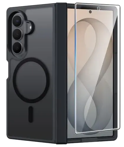 FNTCASE for Samsung Galaxy Z Fold 7 Case Magnetic with Hinge Protection | Screen Protector Phone Cases, Anti Yellowing, Matte, Rugged Shockproof Protective Bumper, Cell Cover - 1