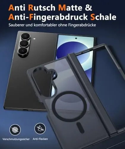 FNTCASE for Samsung Galaxy Z Fold 7 Case Magnetic with Hinge Protection | Screen Protector Phone Cases, Anti Yellowing, Matte, Rugged Shockproof Protective Bumper, Cell Cover - 4