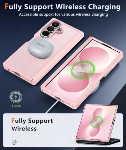 FNTCASE for Samsung Galaxy Z Fold 7 Case Magnetic with Hinge Protection | Screen Protector Phone Cases, Anti Yellowing, Matte, Rugged Shockproof Protective Bumper, Cell Cover - 5