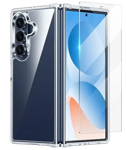 FNTCASE for Samsung Galaxy Z-Fold-7 Case: Military Grade Drop Protection Anti Yellowing Cell Phone Cover - Rugged Shockproof Protective Bumper Clear Phonecase 