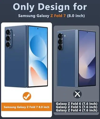 FNTCASE for Samsung Galaxy Z-Fold-7 Case: Military Grade Drop Protection Anti Yellowing Cell Phone Cover - Rugged Shockproof Protective Bumper Clear Phonecase - 2