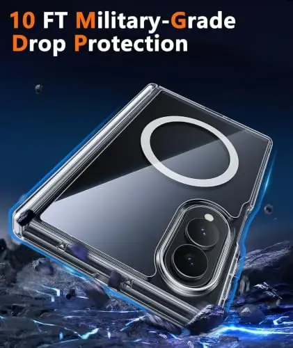 FNTCASE for Samsung Galaxy Z-Fold-8 Case: [Full Hinge Protection] [Screen Protector] Compatible with MagSafe, Heavy Duty Rugged Shockproof Anti-Scratch Protective Clear Phone Cover (A-Clear) - 5