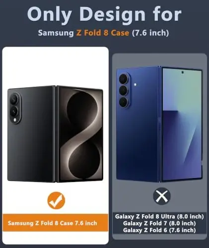 FNTCASE for Samsung Galaxy Z-Fold-8 Case: [Full Hinge Protection] [Screen Protector] Compatible with MagSafe, Heavy Duty Rugged Shockproof Anti-Scratch Protective Clear Phone Cover (C-Black) - FNTCASE (1)