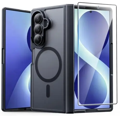 FNTCASE for Samsung Galaxy Z Fold 8 Ultra Case, Fit for Magsafe, Black | Hinge Protection, with Screen Protector, Translucent Matte, 18FT Military Grade Drop Proof, Shockproof Protective Phone Cover - 1
