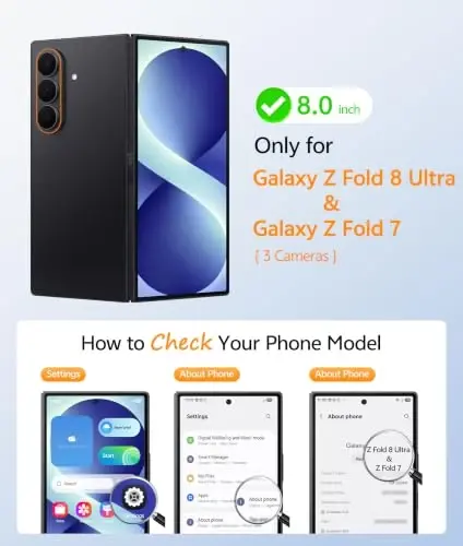 FNTCASE for Samsung Galaxy Z Fold 8 Ultra Case, Fit for Magsafe, Black | Hinge Protection, with Screen Protector, Translucent Matte, 18FT Military Grade Drop Proof, Shockproof Protective Phone Cover - 2