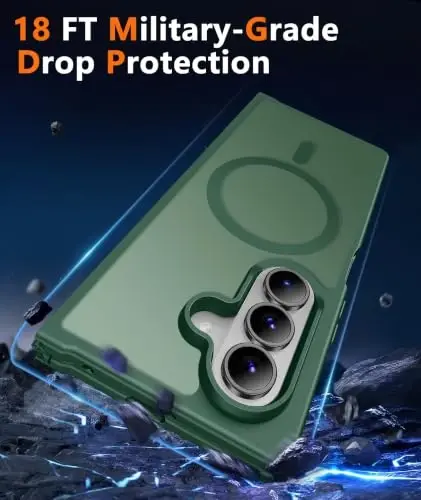 FNTCASE for Samsung Galaxy Z Fold 8 Ultra Case: Galaxy Z Fold 7 Case: [Fit for Magsafe] [Screen Protector] Military Grade Drop Protection, Translucent Matte Magnetic Phone Cover - Green - 5
