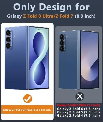 FNTCASE for Samsung Galaxy Z Fold 8 Ultra Case Z Fold 7 Clear PhoneCase | Hinge Protection, Screen Protector, Magnetic Cell Cover, Anti Yellowing, Rugged Shockproof Protective Bumper - 2