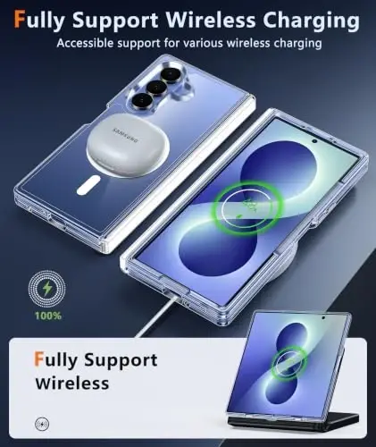 FNTCASE for Samsung Galaxy Z Fold 8 Ultra Case Z Fold 7 Clear PhoneCase | Hinge Protection, Screen Protector, Magnetic Cell Cover, Anti Yellowing, Rugged Shockproof Protective Bumper - 4
