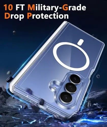 FNTCASE for Samsung Galaxy Z Fold 8 Ultra Case Z Fold 7 Clear PhoneCase | Hinge Protection, Screen Protector, Magnetic Cell Cover, Anti Yellowing, Rugged Shockproof Protective Bumper - 5