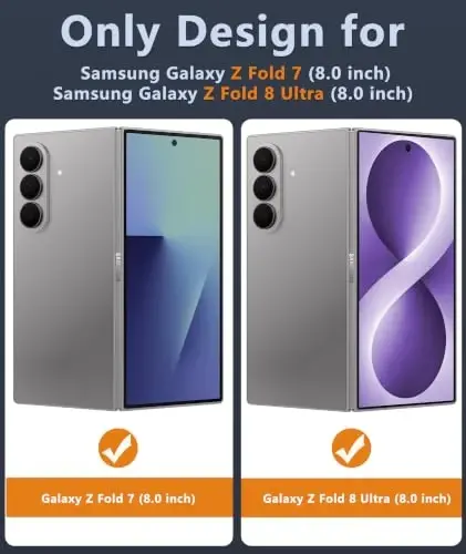 FNTCASE for Samsung Galaxy Z Fold 8 Ultra / Z Fold 7 Case, Fit for Magsafe | Screen Protector, Translucent Matte, 18FT Military Grade Drop Protection, Shockproof Protective Phone Cover, Light Purple - 2