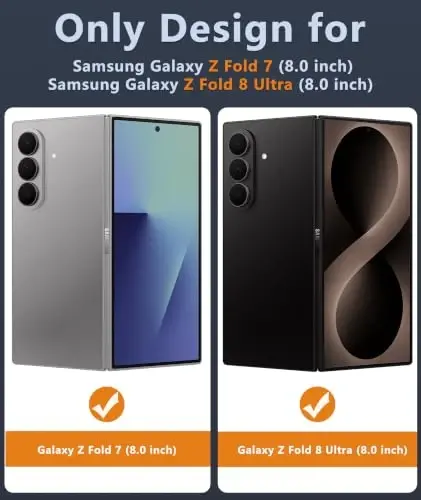 FNTCASE for Samsung Galaxy Z Fold7 Case: [Fit for Magsafe] [Screen Protector] Magnetic Translucent Matte, Military Grade Drop Protection, Shockproof Protective for Fold 7 Phone Cover (Black 8.0 inch) - 2