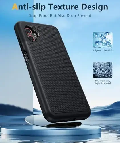 FNTCASE for XCover 7 Pro Case: XCover 6 Pro Samsung Galaxy Dual Layer Shockproof Protective Heavy Duty Phone Cover Rugged with Non Slip Textured Back Hard Shell - Military Drop Protection (Black) - 5