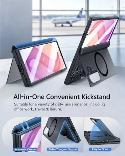 FNTCASE for Z Fold 8 Ultra/Z Fold 7 Case Fit for MagSafe Black | Built-in Screen Protector Stand, Hinge Protection, Translucent Magnetic Shockproof Cover, Military Grade Drop Protection - 3