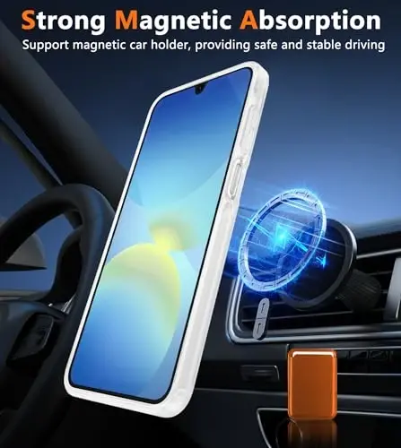 FNTCASE for Galaxy A26 5G Phone Case, Fit for Magsafe, Screen Protector | Translucent Matte, 14FT Military Grade Drop Protection, Slim Shockproof Protective, for Samsung A 26 4G Cover, White - 4