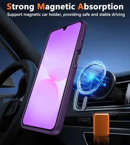 FNTCASE for Galaxy A26 5G Phone Case, Fit for Magsafe, Screen Protector | Translucent Matte, 14FT Military Grade Drop Protection, Slim Shockproof Protective, for Samsung A 26 4G Cover, Purple - 4