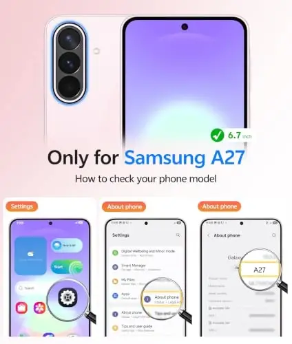 FNTCASE for Galaxy A27 5G Phone Case, Fit for Magsafe, Screen Protector | Translucent Matte, 14FT Military Grade Drop Protection, Slim Shockproof Protective, for Samsung A 27 4G Cover, Light Purple - 2
