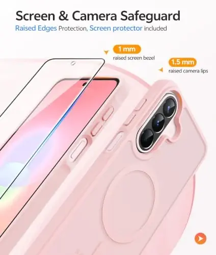 FNTCASE for Galaxy A27 5G Phone Case, Fit for Magsafe, Screen Protector | Translucent Matte, 14FT Military Grade Drop Protection, Slim Shockproof Protective, for Samsung A 27 4G Cover, Light Pink - 4