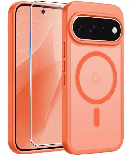 FNTCASE Google 11/11 Pro Kılıf için, Magsafe Uyumlu Turuncu | Ekran Koruyucu, Yarı Saydam Mat, 14FT Askeri Sınıf Düşme Koruması, Darbeye Dayanıklı Koruyucu Telefon Kılıfı, Turuncu - 1