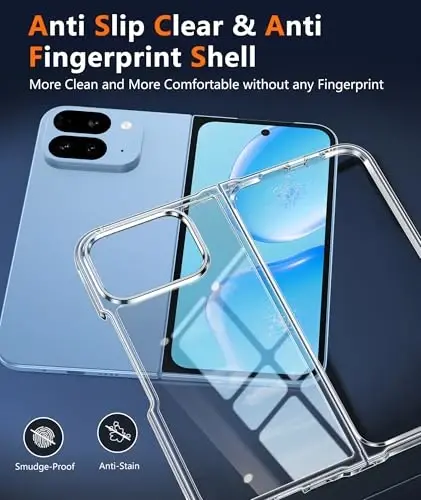 FNTCASE Google Pixel 10-Pro-Fold g'ilofi: Pixel 10-Pro-Fold uchun harbiy darajadagi tushishdan himoya qiluvchi sarg'aymaydigan mobil telefon qopqog'i - Shaffof himoyachi mustahkam zarbaga chidamli telefon g'ilofi, tiniq - 5