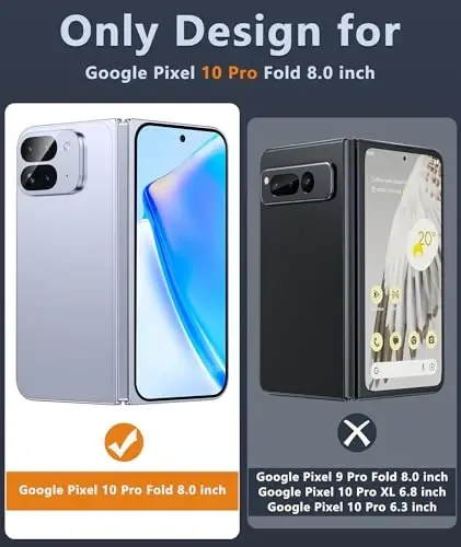 FNTCASE Google Pixel 10-Pro-Fold Magnit G‘ilofi: Shaffof Mat To‘qimali Harbiy Darajadagi Tomchidan Himoya Qiluvchi Telefon G‘ilofi - Yupqa Mustahkam Bardoshli Zarbaga Chidamli Himoya Bumper G‘iloflari - 2