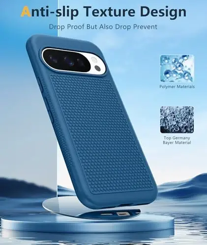 FNTCASE Google Pixel 10-Pro-XL uchun g'ilof: Pixel 9 Pro XL zarbaga chidamli himoya yengil vaznli mobil telefon qopqog'i sirpanmaydigan teksturali orqa tomoni bilan mustahkam - Harbiy himoya bamperi bardoshli, ko'k - 5