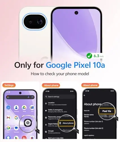 FNTCASE Google Pixel 10a G‘ilofi uchun: [Magsafe bilan mos keladi] [Ekran himoyachisi] bilan shaffof matli g‘iloflar Pixel 10A uchun harbiy darajadagi zarbaga chidamli himoya magnit telefon qopqog‘i - Och binafsha rang - 2