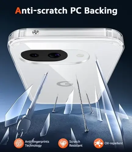 FNTCASE Google Pixel 10a uchun g‘ilof: Harbiy darajadagi tushishdan himoya, ekran himoyachisi bilan, sarg‘aymaydigan mobil telefon qopqog‘i: Mustahkam, zarbalarga chidamli, shaffof himoya bamperi (Shaffof) - 5
