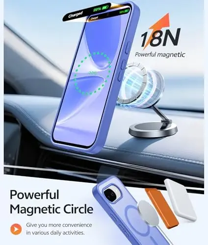 FNTCASE Google Pixel 10a uchun g‘ilof: [Magsafe bilan mos keladi] [Ekran himoya oynasi] bilan shaffof mat g‘iloflar, Pixel 10A uchun harbiy darajadagi zarbaga chidamli himoya magnit telefon qopqog‘i - Ultramarine - 3