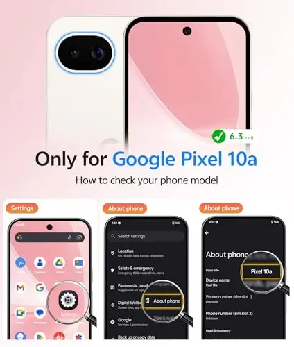 FNTCASE Google Pixel 10a uchun g‘ilof: [Magsafe bilan mos keladi] [Ekran himoya oynasi] bilan shaffof mat g‘iloflar, Pixel 10A uchun harbiy darajadagi zarbaga chidamli magnit telefon qopqog‘i - Och pushti - 2