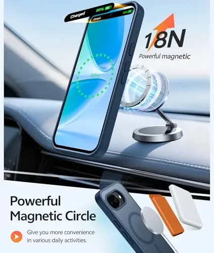 FNTCASE Google Pixel 10a uchun g‘ilof: [Magsafe bilan mos keladi] [Ekran himoyasi] bilan shaffof mat g‘iloflar, harbiy darajadagi zarbaga chidamli himoya magnit telefon qopqog‘i Pixel 10A uchun - Ko‘k - 3