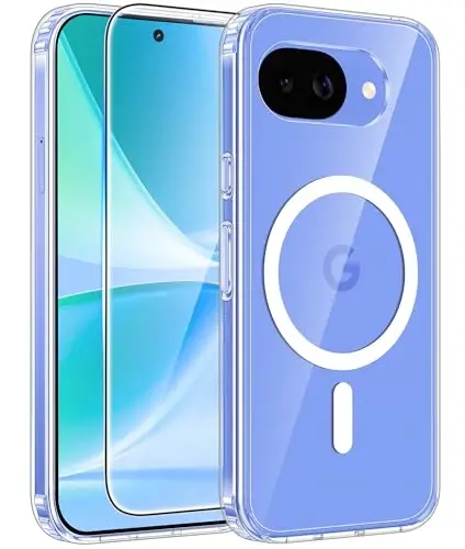 FNTCASE Google Pixel 10a uchun g‘ilof: [Magsafe uchun mos] [Ekran himoyachisi] Sarg‘aymaydigan shaffof tiniq - Pixel 10A uchun harbiy darajadagi zarbaga chidamli himoya telefon qoplami - Tiniq 