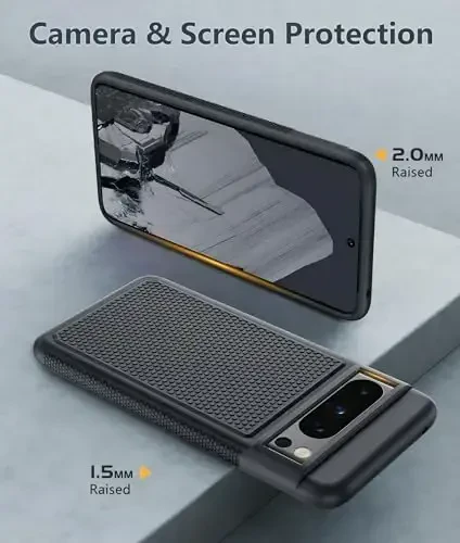 FNTCASE Google Pixel 8-Pro uchun g'ilof: Ikki qavatli zarbga chidamli himoya mobil telefon qopqog'i | Sirpanishga qarshi teksturali orqa | Harbiy himoya bamperi | Og'ir yuk ko'taradigan mustahkam - 6