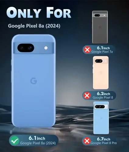 FNTCASE Google-Pixel 8a uchun g'ilof (shaffof): Simsiz quvvatlanishni qo'llab-quvvatlaydi, harbiy darajadagi tushishdan himoya, sarg'aymaydi, mustahkam va zarbalarga chidamli himoya bamperi (shaffof) - 2