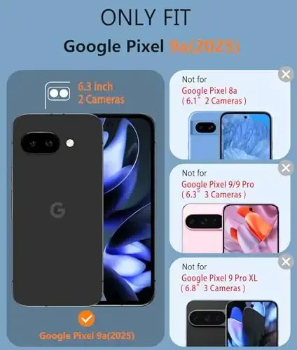 FNTCASE Google Pixel 9A uchun g‘ilof: Ikki qavatli himoya, kuchli telefon g‘ilofi, zarbaga chidamli, sirpanmaydigan teksturali orqa, harbiy himoya bamperi, bardoshli - 2025, 6,3 dyuym (qora) - 2