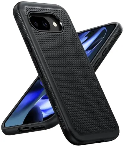 FNTCASE Google Pixel 9A uchun g‘ilof: Ikki qavatli himoya, kuchli telefon g‘ilofi, zarbaga chidamli, sirpanmaydigan teksturali orqa, harbiy himoya bamperi, bardoshli - 2025, 6,3 dyuym (qora) 