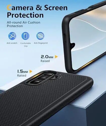 FNTCASE için Samsung Galaxy A27-5G Kılıfı: Manyetik Telefon Kılıfı [Magsafe'e uygundur] Ekran Koruyuculu, Kaymaz Dokulu, TPU+PC Çift Katmanlı Darbeye Dayanıklı, Askeri Sınıf Düşme Koruması (Siyah) 