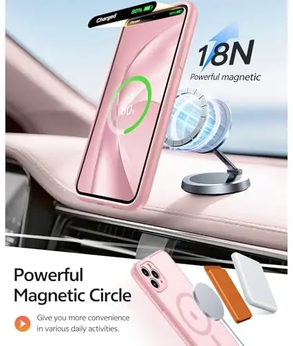FNTCASE for iPhone 11 Pro Max Case: [Compatible with Magsafe] Translucent Matte Magnetic Cases [Full Camera Protection] Military Grade Shockproof Protective Phone Cover - Light Pink - 3