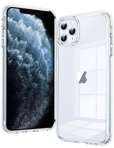 FNTCASE iPhone 11 Pro-Max uchun g'ilof: Harbiy darajadagi tushishdan himoya, sarg'ayishga qarshi mobil telefon qopqog'i - Rugged zarbaga chidamli himoya bumper shaffof g'iloflar (B-shaffof) 
