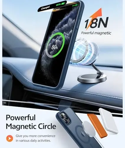 FNTCASE iPhone 11 Pro uchun g'ilof: Magnitli yarim shaffof mat harbiy darajadagi tushishdan himoya telefon qopqog'i | Ingichka sirpanishga qarshi bardoshli zarbga chidamli iPhone 11Pro 2019 g'iloflari (5,8 dyuymli ko'k) - 3