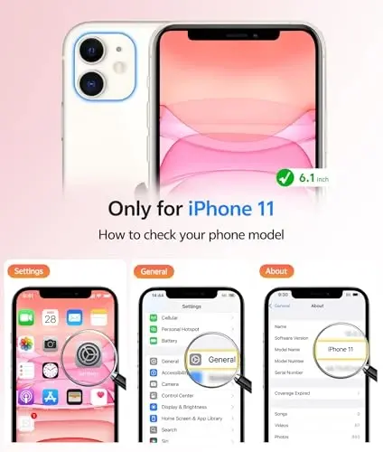 FNTCASE iPhone 11 uchun g‘ilof: Kuchli magnitli telefon g‘ilofi | Yarim shaffof mato ingichka zarbga chidamli himoya telefon qopqog‘i (och pushti) - 2
