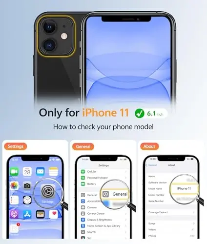 FNTCASE iPhone 11 uchun g'ilof: [Magsafe bilan mos] Yarim shaffof mat magnit telefon qopqog'i - Harbiy darajadagi zarbadan himoya zarbga chidamli himoya g'iloflari - Qora - 3