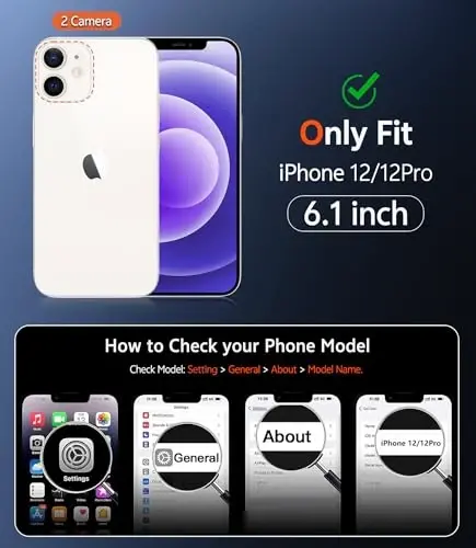 FNTCASE iPhone 12 Kılıf Şeffaf: iPhone 12 Pro Kılıf Magsafe Uyumlu Manyetik Telefon Kılıfları İnce Sararmaz Askeri Sınıf Düşme Korumalı Koruyucu Şeffaf Kapak (B-Açık Mor) - 2