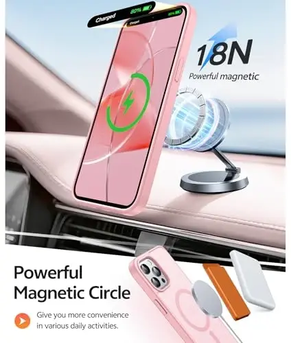 FNTCASE iPhone 12 Pro-Max uchun g'ilof: Magnitli matli teksturali harbiy darajadagi tushishdan himoya qiluvchi yarim shaffof telefon qopqog'i - Ingichka, mustahkam, chidamli zarbga chidamli himoya bumperli g'iloflar - 3