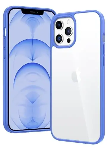FNTCASE iPhone 12 Pro-Max uchun g‘ilof: Magsafe bilan mos keladigan shaffof telefon g‘iloflari ingichka sarg‘ayishga qarshi harbiy darajadagi zarbadan himoya qiluvchi mustahkam himoya shaffof mobil telefon qopqog‘i (D-Ultramarin) 