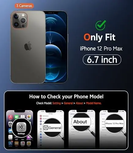 FNTCASE iPhone 12 Pro-Max uchun g'ilof: Magsafe bilan mos keluvchi mat magnitli telefon g'iloflari, yupqa, sarg'ayishga qarshi, harbiy darajadagi tushishdan himoya, mustahkam himoyalovchi yarim shaffof mobil telefon qopqog'i (C-Blue) - 2